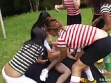 Hot Tranny Soccer Team Gangbang