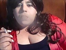 BBW Sissy Diane smoking yet again