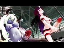 MMD Futanari Girls Riding machine