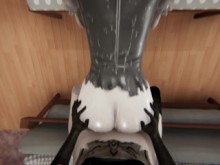 Nier Automata Futa Yorha 2B Follada por A2 duro y rápido - BJ, Anal, Perrito, 69, POV