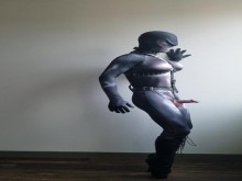 Shark zentai con botas de muslo y botas de ballet