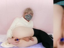 Femboy masturbándose tranquilamente y corrida enorme