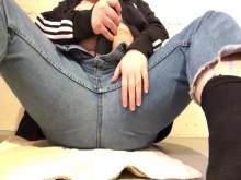empapado en mis pantalones con vibrador