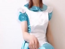 Crossdresser japonés Mary con Satin Alice Maid Dress - Vid completo en Onlyfans
