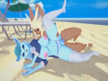 (3d Hentai) (peludo) (FUTA) (Pokémon) Glaceon X Lopunny