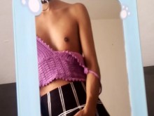 ????️‍⚧️Chica com falda masturbandose