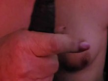 Mamada matutina semen en las tetas