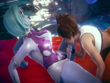 [OVERWATCH] Futa Widowmaker usó todos los agujeros que tenía Tracer (PORNO 3D 60 FPS)