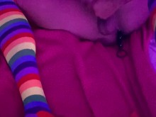 Transgirl se masturba el culo lleno de bolas anales