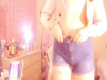 Transgirl bimbo caliente hace cosas de cam girl