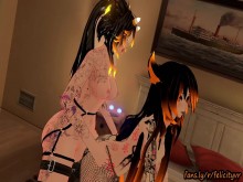 Catgirl caliente recibe un regalo especial mientras pide dulces ~