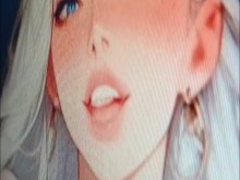 mamando verga grande y venoza hentai trans y besando su boca, primer plano