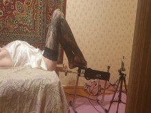 Crossdresser máquina de follar culo estirado