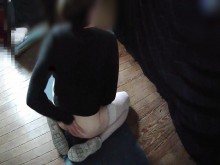 Chico rubio blanco POV en lencería mostrando el culo