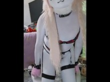 Sexy kitty kigurumi animegao auto bdsm follada por tentáculo