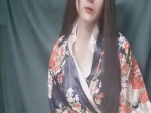 Chico masturbación - travesti japonés provocando