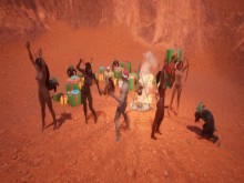 Santa les da semen a las niñas renos: cogida, facial, futa (juego de vida salvaje)
