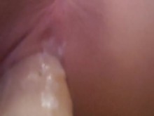 Primer plano consolador coño follando POV