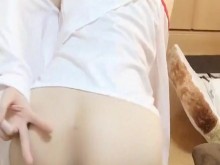 Crossdresser sissy dildo solo play