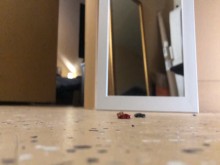 Pequeño coche aplastado