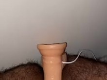 Solo hombre trans juega con consolador