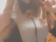 Sexy Sissy Rubia Trans Chica En Vestido Upskirt Bragas Anal Buttplug